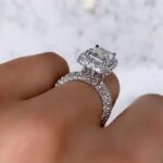 S925 Moissanite 3.5Ct Radiant Cut Halo Engagement Ring In Sterling Silver - Image 2