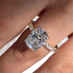 S925 Maxine Exclusive 6.5Ct Elongated Cushion Cut Engagement Ring For Women