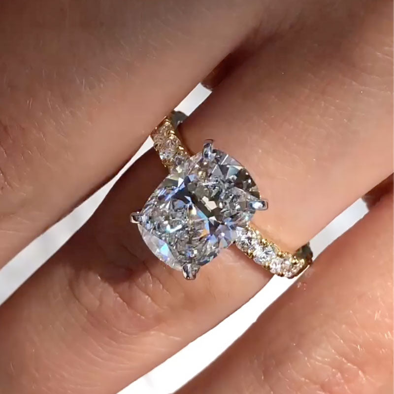ER1424YS S925 Maxine Exclusive 6.5Ct Elongated Cushion Cut Engagement Ring For Women - Image 1