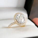 S925 Maxine Two-Tone Double Halo Oval Cut Engagement Ring - Image 3