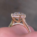 S925 Maxine Classic Oval Cut Split Shank Engagement Ring For Women In Sterling Silver - Image 2