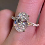 S925 Maxine Classic Oval Cut Split Shank Engagement Ring For Women In Sterling Silver