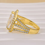 S925 Maxine Vintage Split Shank Halo 4.5Ct Pear Cut Engagement Ring In Sterling Silver - Image 8