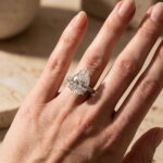 S925 Maxine Honorable 8.0 Carat Pear Cut Simulated Diamond Engagement Ring In Sterling Silver - Image 2