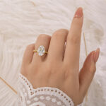 S925 Classic 4.25Ct Oval Cut Engagement Ring With Hidden Halo In Sterling Silver - Image 2