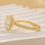 S925 Classic 4.25Ct Oval Cut Engagement Ring With Hidden Halo In Sterling Silver - Image 4