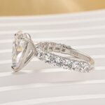 S925 Moissanite 4.0Ct Pear Cut Engagement Ring Travel Ring In Sterling Silver - Image 5