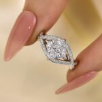 S925 Maxine Unique 2.0 Carat Princess Cut Engagement Ring For Women