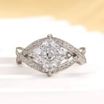 S925 Maxine Unique 2.0 Carat Princess Cut Engagement Ring For Women - Image 4