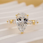 S925 4.0Ct Pear Cut Vintage Engagement Ring Travel Ring In Sterling Silver - Image 3
