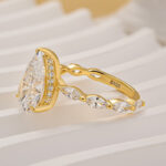 S925 4.0Ct Pear Cut Vintage Engagement Ring Travel Ring In Sterling Silver - Image 4