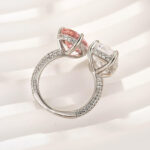 S925 Toi et Moi Radiant Cut Pear & Radiant Cut Engagement Ring Travel Ring For Women - Image 7