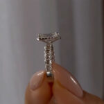 S925 Maxine Dainty 2.5Ct Halo Emerald Cut Engagement Ring For Women - Image 3