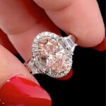 S925 2.5Ct Halo Oval Cut Three Stone Engagement Ring Promise Ring For Her