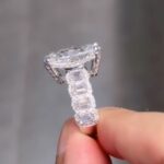 S925 10.0Ct Radiant Cut Engagement Ring Travel Ring With Emerald Cut Band Stone - Image 4