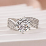 S925 Moissanite 3.0 Ct Round Cut Twist White Gold Promise Ring - Image 5