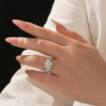 S925 Moissanite 3.0 Ct Round Cut Twist White Gold Promise Ring - Image 3