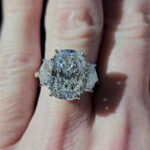 S925 6.0Ct Three Stone Cushion Cut Engagement Ring Travel Ring In Sterling Silver - Image 2