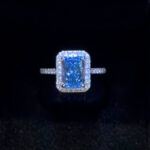 S925 3.0Ct Radiant Cut Halo Engagement Ring Travel Ring In Sterling Silver - Image 3