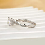 S925 2.0Ct Cushion Cut Twist Engagement Ring Travel Ring In Sterling Silver - Image 5