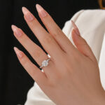 Moissanite 2.0Ct Cushion Cut Twist Engagement Ring Travel Ring In Sterling Silver - Image 4