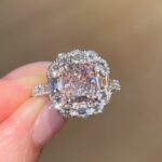 S925 Vintage 4.0Ct Halo Pink Cushion Cut Engagement Ring In Sterling Silver For Women