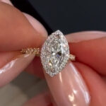 S925 Unique 3.0Ct Halo Marquise Cut Engagement Ring In Sterling Silver - Image 7