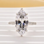 S925 6.0Ct/4.0Ct/2.0Ct Marquise Cut Engagement Ring Travel Ring For Her In Sterling Silver - Image 3