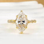 S925 4.0Ct Marquise Cut Twist Hidden Halo Engagement Ring Travel Ring In Sterling Silver - Image 3
