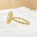 S925 4.0Ct Marquise Cut Twist Hidden Halo Engagement Ring Travel Ring In Sterling Silver - Image 4