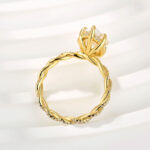 S925 4.0Ct Marquise Cut Twist Hidden Halo Engagement Ring Travel Ring In Sterling Silver - Image 5