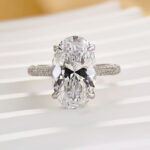 S925 5.0Ct Oval Cut Classic Engagement Ring Travel Ring In Sterling Silver - Image 3