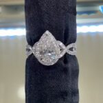 S925 4.0Ct Halo Pear Cut Twist Travel Ring In Sterling Silver
