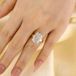 S925 8.5Ct Elongated Cushion Cut Hidden Halo Engagement Ring Travel Ring - Image 3