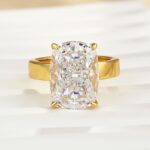 S925 8.5Ct Elongated Cushion Cut Hidden Halo Engagement Ring Travel Ring - Image 4