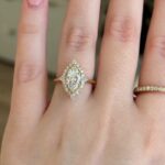 S925 Vinatge Moissanite 1.5Ct Marquise Cut Halo Engagement Ring Travel Ring For Her - Image 2