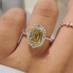 S925 Vintage 3.5Ct Emerald Cut Yellow Stone Engagement Ring In Sterling Silver - Image 2