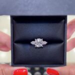 S925 Moissanite 4.0Ct Round Cut Three Stone Engagement Ring Travel Ring Promise Ring For Her - Image 2
