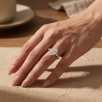 Moissanite 5.5Ct Oval Cut with 1.5Ct Side Stone Marquise Cut Engagement Ring in S925 Sterling Silver - Image 3