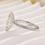 S925 Moissanite 3.0Ct Marquise Cut Classic Engagement Ring In Sterling Silver - Image 5
