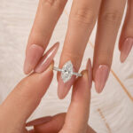 S925 Moissanite 3.0Ct Marquise Cut Classic Engagement Ring In Sterling Silver - Image 3