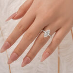 S925 Moissanite 3.0Ct Marquise Cut Classic Engagement Ring In Sterling Silver - Image 2