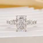 S925 Classic 4.0Ct Radiant Cut Engagement Ring Promise Ring For Her - Image 3