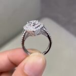 S925 2.0Ct Halo Heart Cut Promise Ring Split Shank Travel Ring In Sterling Silver - Image 3