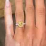 S925 4.0Ct Yellow Stone Cushion Cut Side Stone Engagement Ring Travel Ring - Image 2
