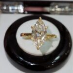 S925 Moissanite 2.0Ct Marquise Cut Engagement Ring Travel Ring In Sterling Silver