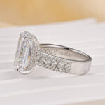 S925 6.5 Ct Radiant Cut Three-Row Luxe Engagement Ring Travel Ring For Her - Image 5