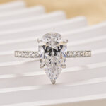 S925 3.0Ct Pear Cut Engagement Ring Travel Ring In Sterling Silver - Image 3