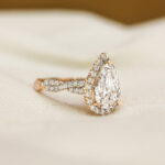 S925 4.0Ct Pear Cut Twist Halo Engagement Ring In Sterling Silver - Image 4