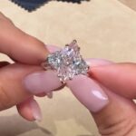 S925 6.0Ct Pink Marquise Cut Three Stone Engagement Ring In Sterling Silver